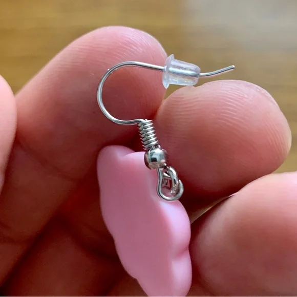Pink Cloud Drop Earrings - Picture 6 of 8